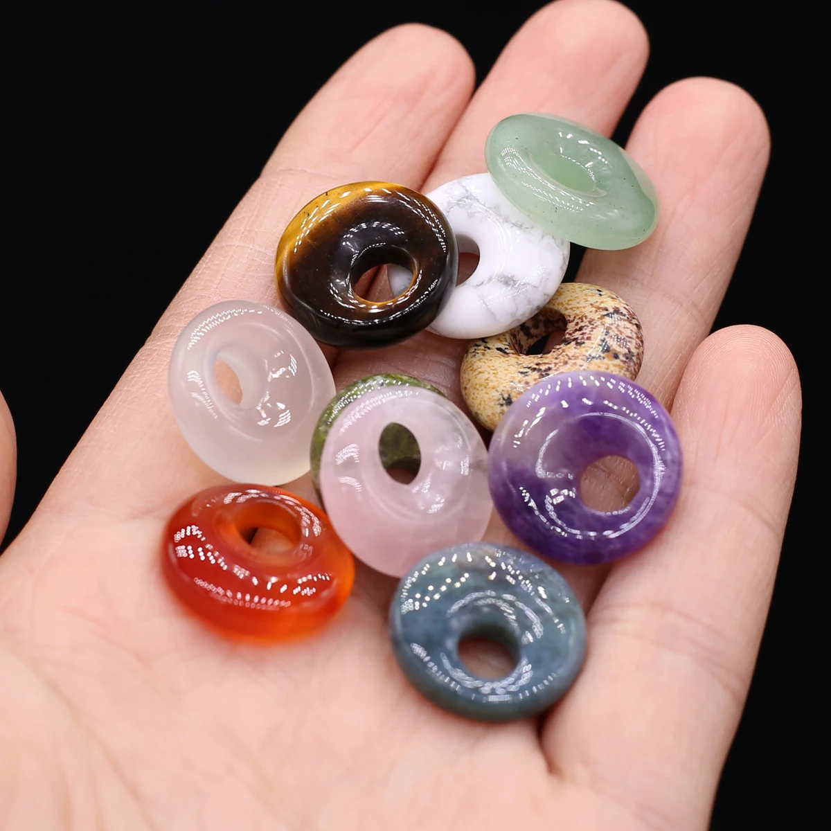 3Pcs Natural Stone Beads Oblique Hole Beads For Jewelry Making DIY Necklace Bracelet Earrings Accessory