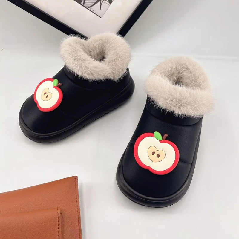 

Kids Ankle Boots Waterproof Children Plush Shoes Warm Comfortable 2025 Winter New Boys Girls Short Boots Sweet Round Toes Soft