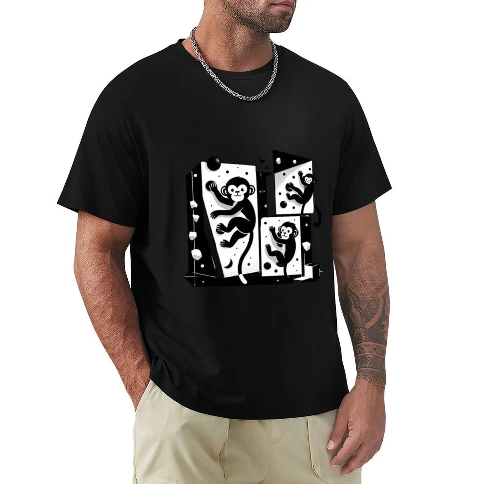 Climb Like a Monkey, Reach for the Stars :from Egyape Artists T-Shirt No Iron Casual Short Sleeve Top