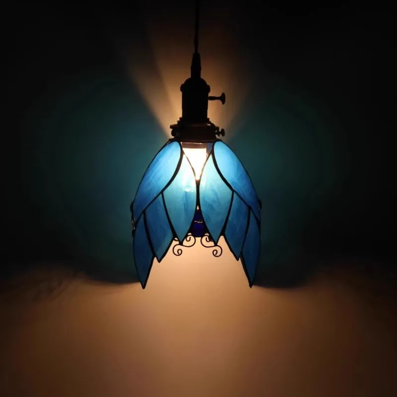 

Small chandelier atmosphere restaurant bar stained glass lamps 2024 new Room decoration