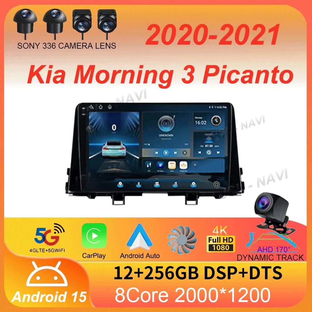 

For Kia Morning 3 Picanto 2020 2021 Car Radio Android 15 Carplay Auto 2K Screen Multimedia Video Player 2 din Autoradio Stereo