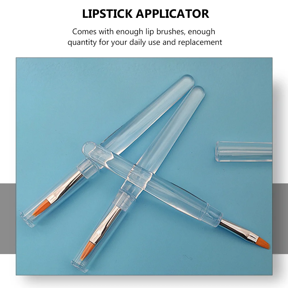 20 قطعة من أدوات وضع أحمر الشفاه المصنوعة يدويًا من الألياف وفرش بلسم الشفاه أدوات مكياج لتطبيق لون الشفاه الناعم وخافي عيوب الجفن #5