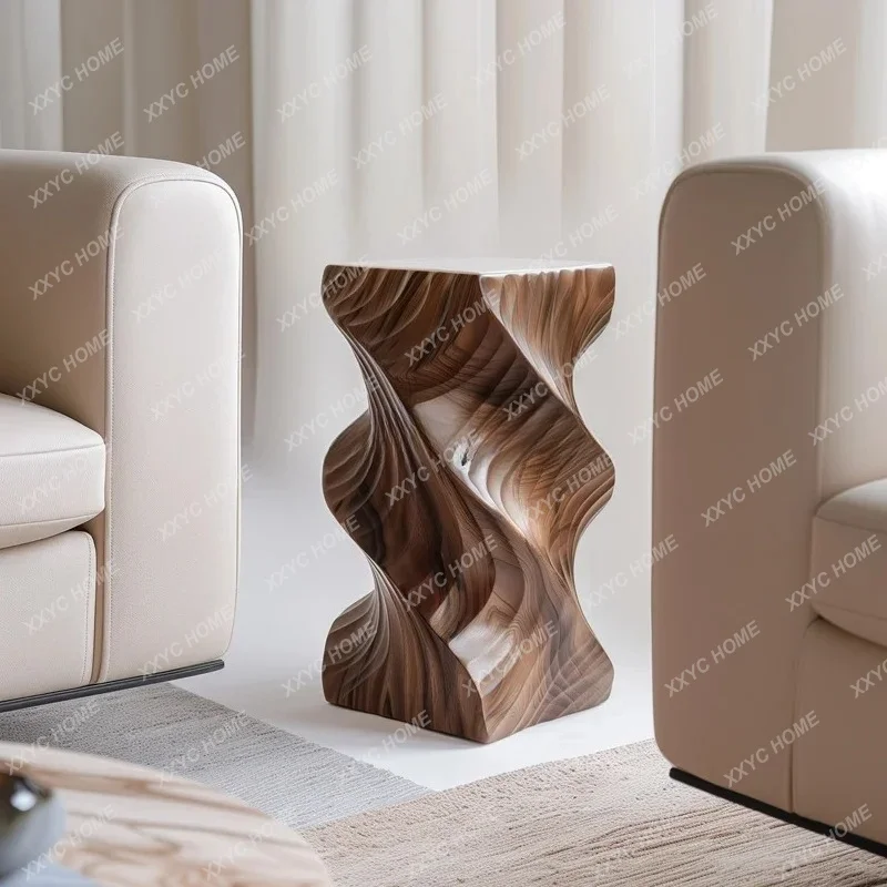 

minimalist light luxury high-end solid wood pier base low stool living room sofa