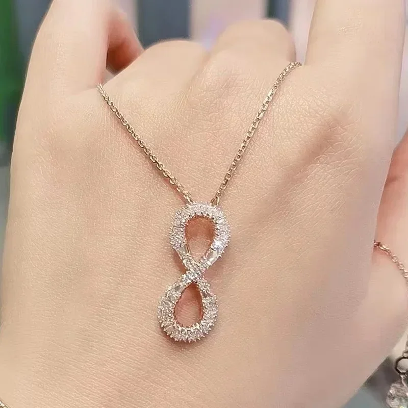 NONE 2025, neuer Trend, edle Schmucksets, Charm-Herz-Kristall, modische Edelstahl-Halskette, Ohrringe als Jubiläumsgeschenk für Frauen 7