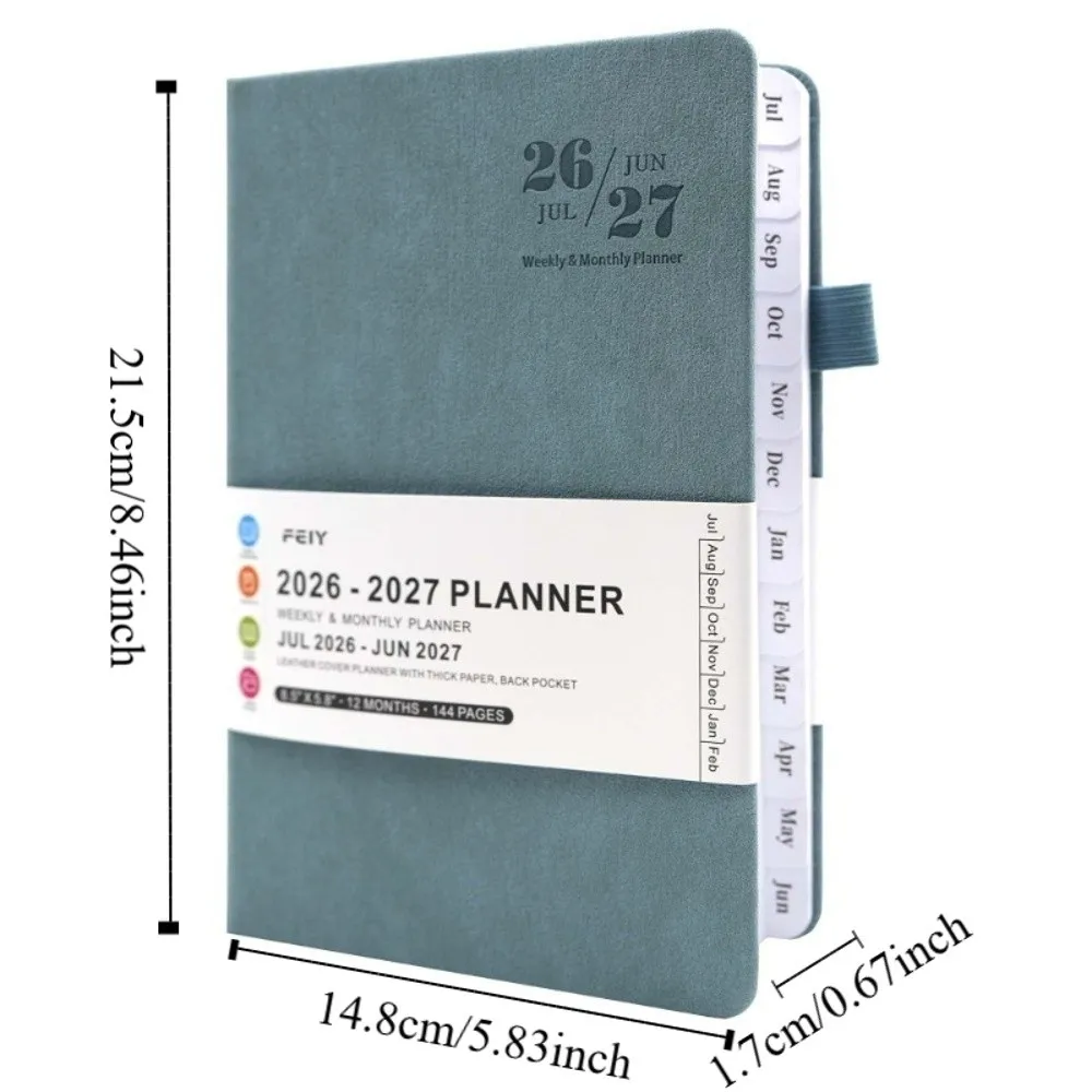 A5 2026-2027 Schedule Book Simple English Agenda Planner Notebook Convenient Multi Functional Time Management Planner Students