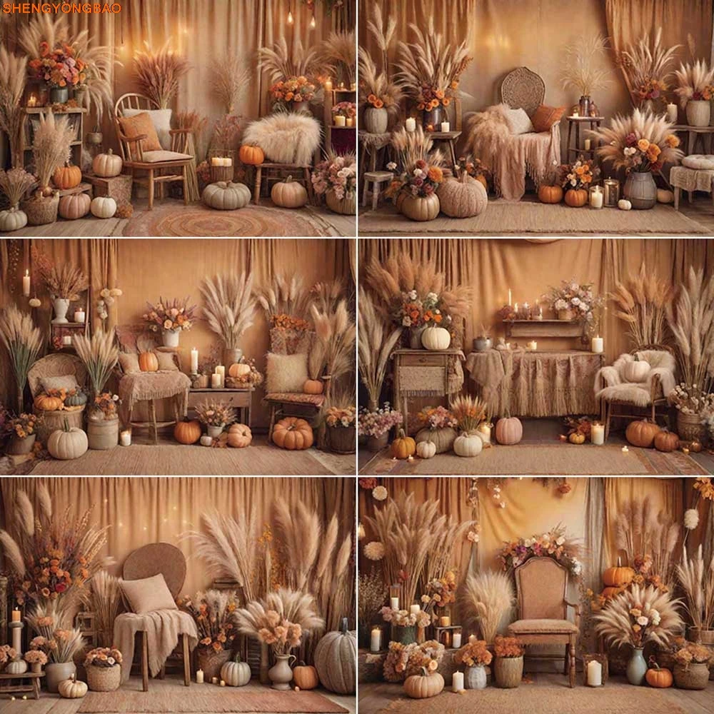 

Farm Party Background Photography Flower Autumn Thathch Photozone Backdrop Child Studio Photocall Accessories