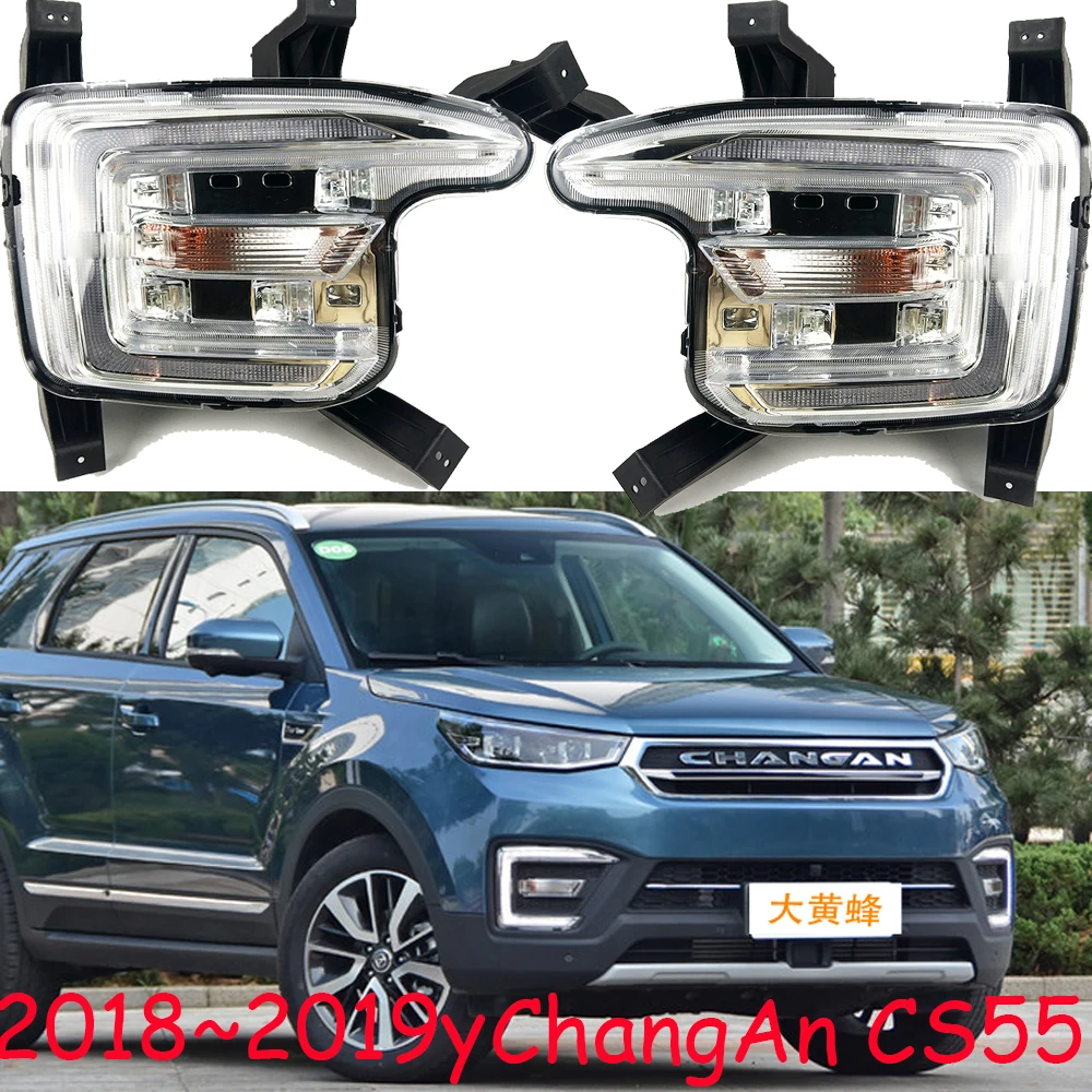 

1pcs car bumper headlight for ChangAn CS55 daytime light 2018~2019y DRL car accessories LED headlamp for ChangAn CS55 fog light