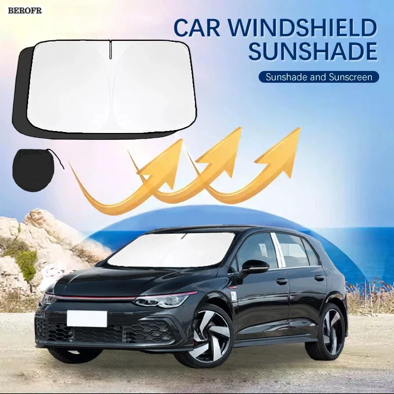 Car Windshield Sun Shade Covers Front Window Sunscreen UV Parasol For Volkswagen VW Jetta Golf 4 5 6 Summer Car Accessories