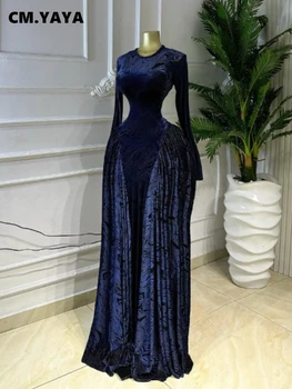 CM.YAYA Women O-neck Long Sleeve Pleated Inner A-line Maxi Dress 2026 Evening Sexy Party Birthday Vacation Long Dresses Vestidos