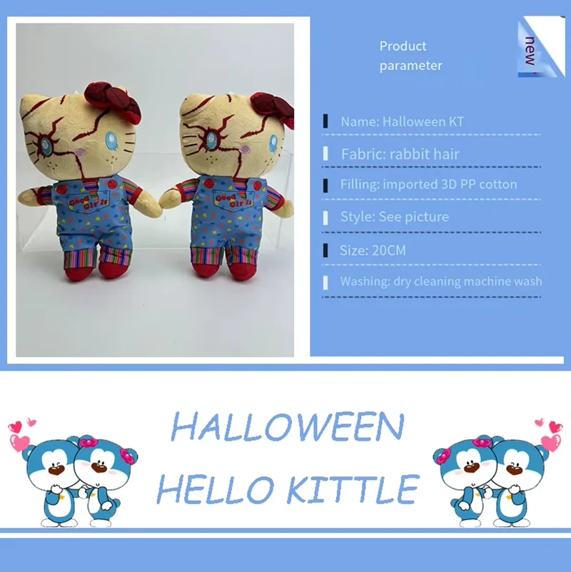 Sanrio Hallo Kittle Pluche Pop Halloween Verkleedspeelgoed Schattige Kinderen Knuffels Kamerdecoratie Accessoires Verjaardag Halloween Cadeau