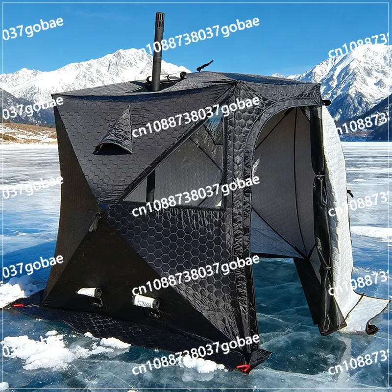 Steam sauna tent winter fishing  outdoor warm snow fishing house winter fishing tent chimney mouth
