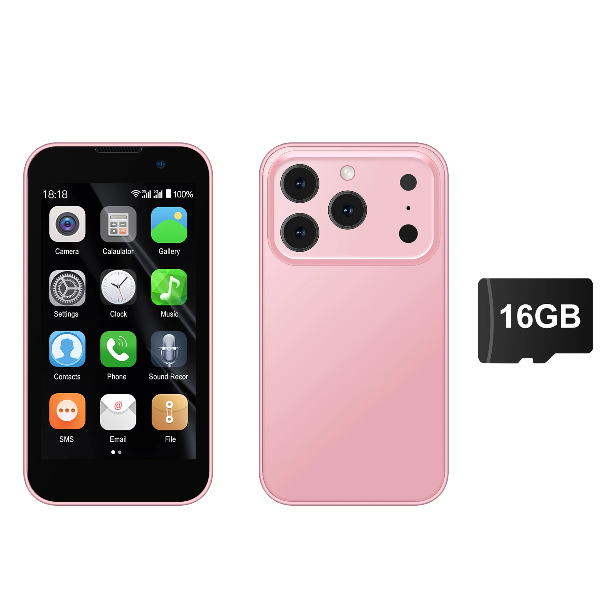 SERVO 17SE MINI 3G Tiny Smartphone Android-systeem Play Store 2GB + 16GB WhatsAPP GPS WiFi Dual SIM-kaart 3.0 "Kleine slimme mobiele telefoon