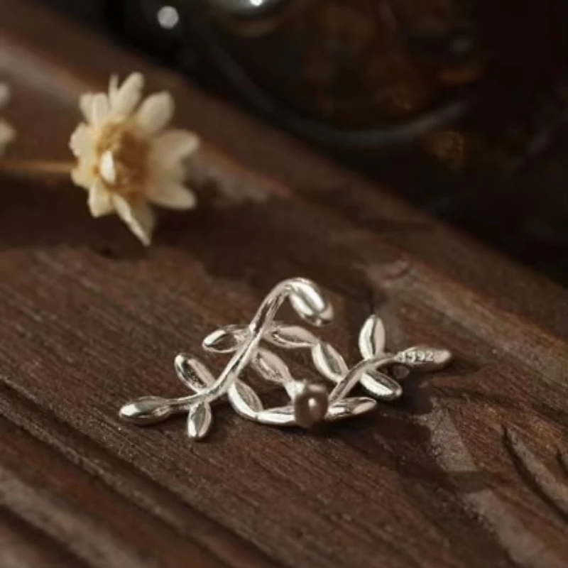 925 Sterling Silver leaves Clip on Earrings Ear Cuff For Women Girl Lady Without Piercing Earring Jewelry