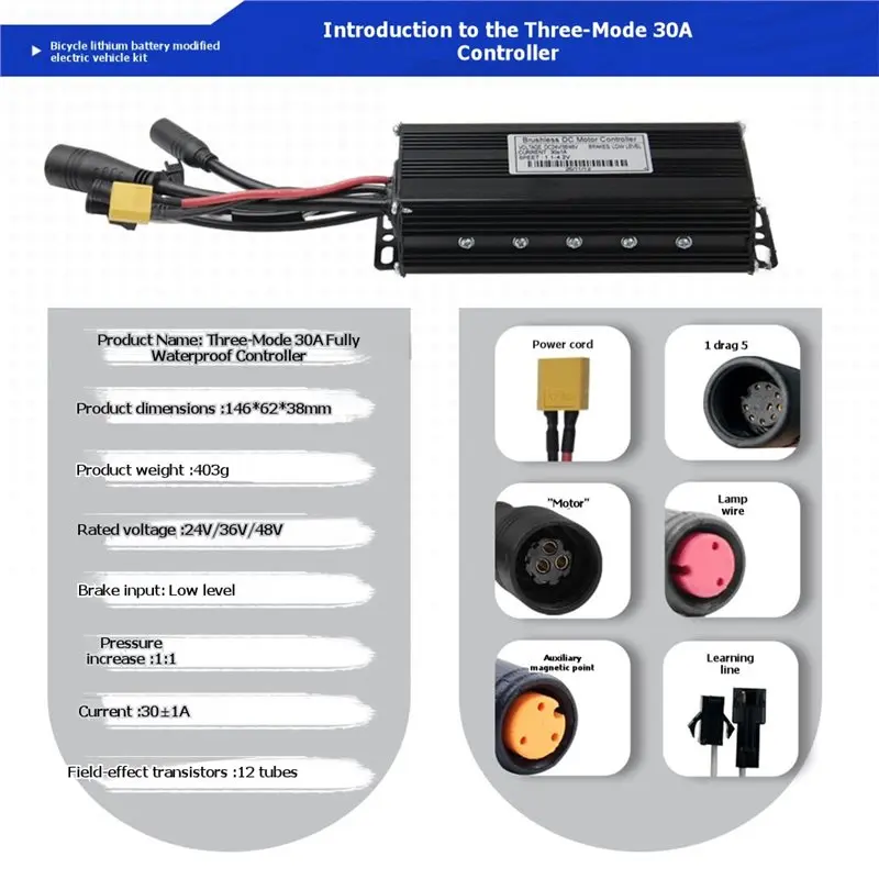 Ac29-E-Bikes Lithium Battery Conversion Kit Lithium Ebike Retrofit Controller Kit Full Electric Bicycle Conversion Wiring Kit