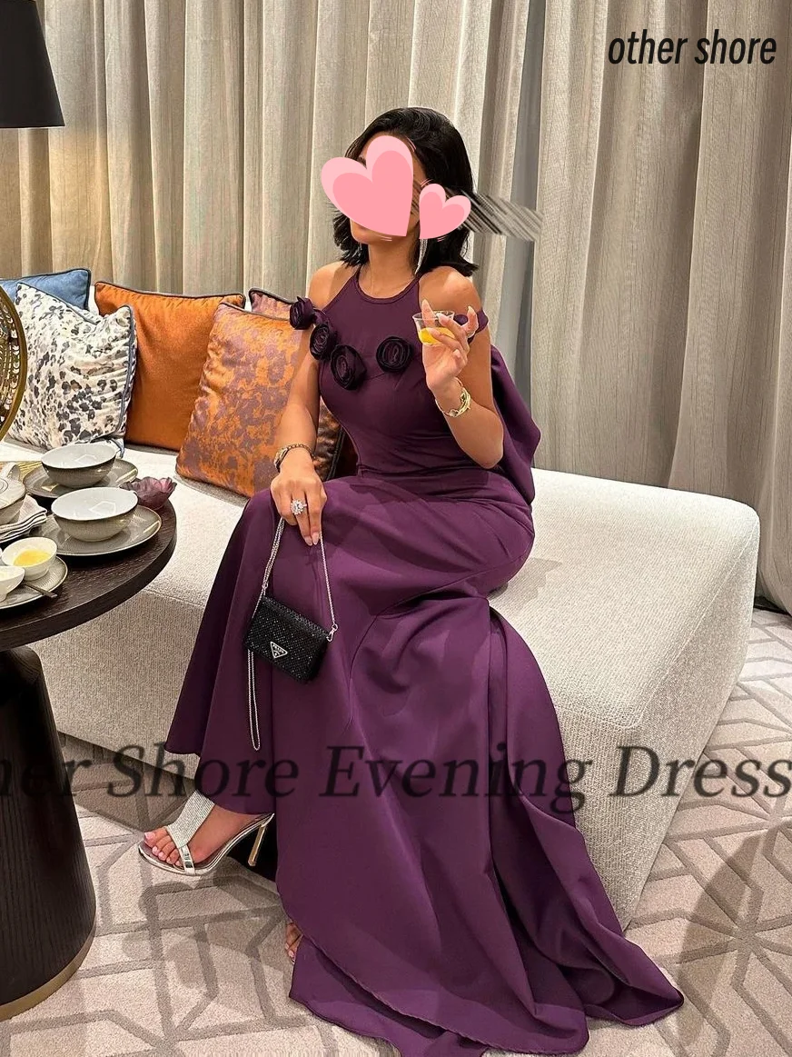 

Other Shore Elegant Vintage Sexy Purple Flowers Ruffle Backless Customize Formal Occasion Prom Dress Evening Party Gowns