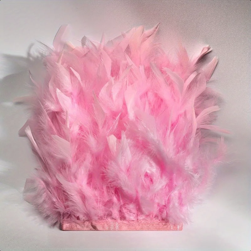 

1M Pink Turkey Marabou Feathers Trim Ribbon Natural Feather for DIY Crafts Wedding Party Sewing Christmas Feathers Decoration