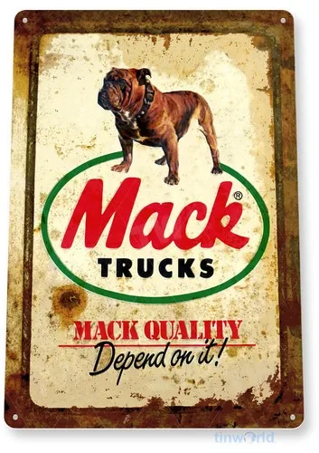 TIN SIGN Mack Truck Rustic Rust Auto Shop Stop Store Cave Garage A114