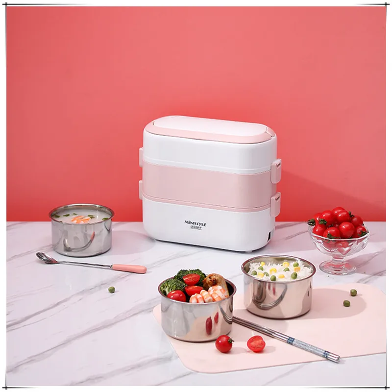 Electric Bento box electric heating cooking rice mini lunch box portable for office workers college students driver