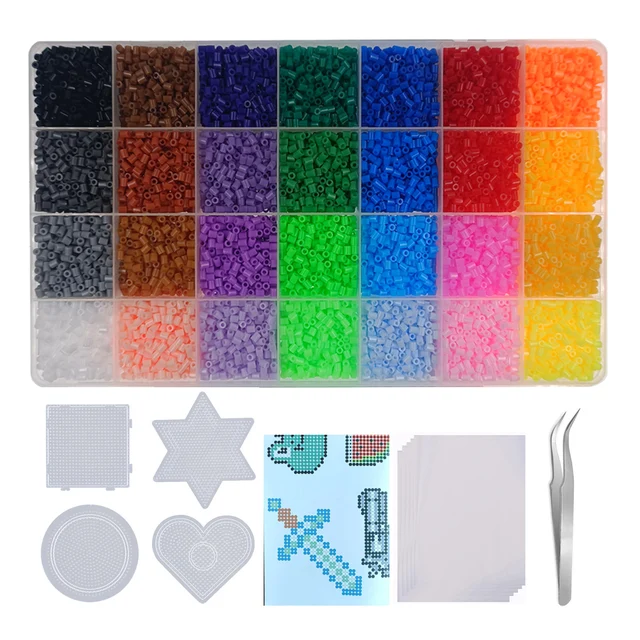 28 kolorów 2.6mm/5mm zestaw żelaznych koralików koraliki do topienia Pixel Art Puzzle DIY puzzle 3D zabawki ręcznie robione dekoracje zestawy koralików bezpiecznikowych