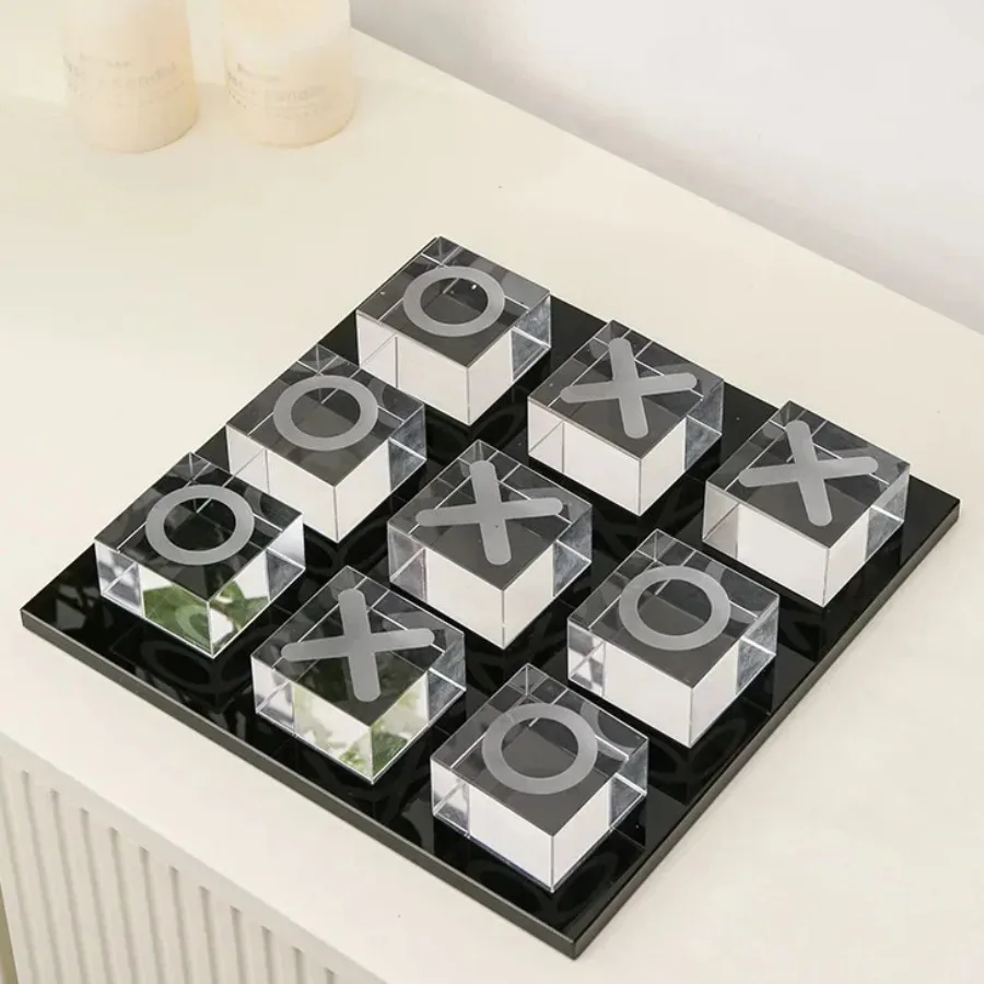 Transparent Crystal Chess Games Crystal Chessboard Chess Pieces Geometric Artwork Ornaments Casual Chess Games Home Decor