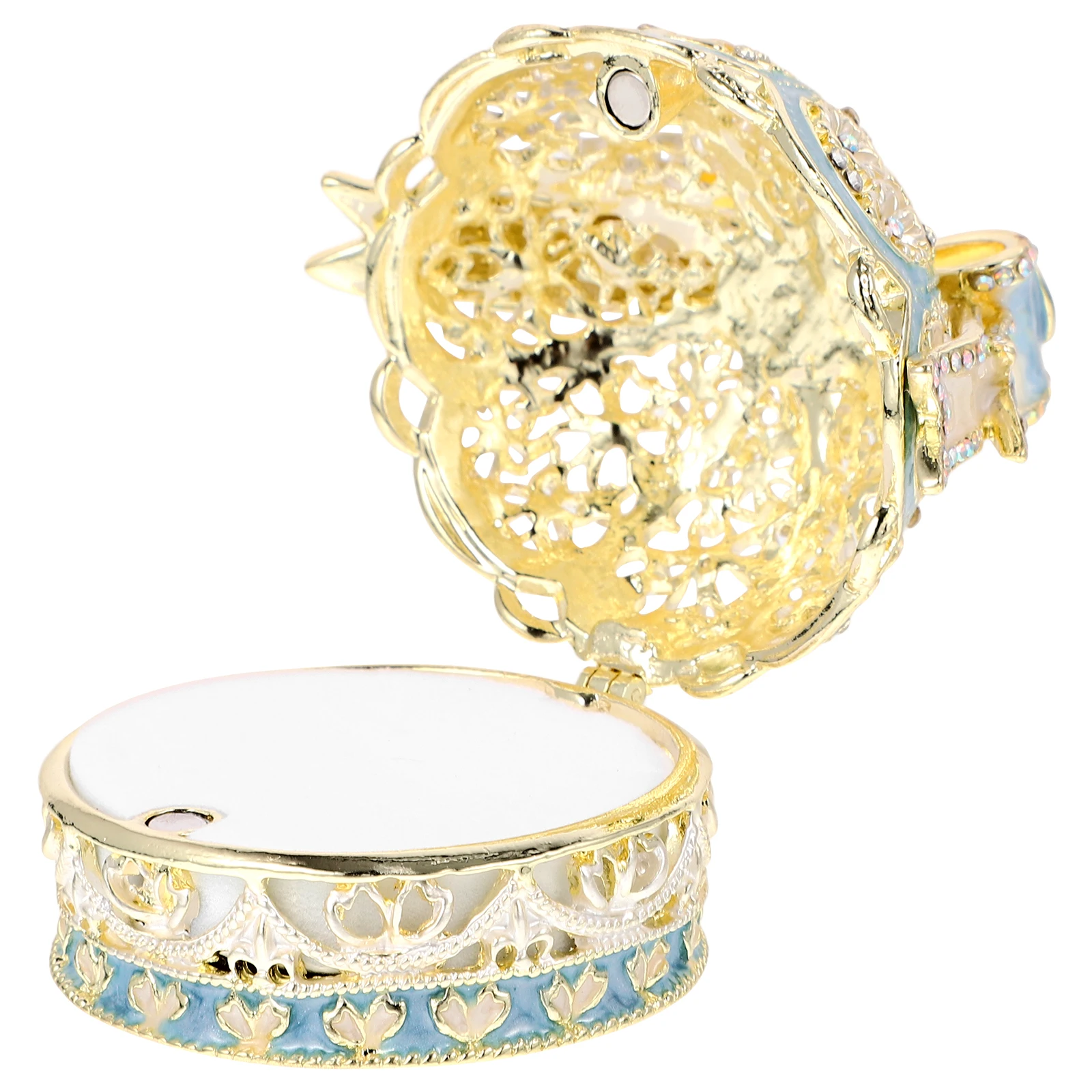 

Винтажный стиль, чехол для хранения ювелирных изделий из сплава, элегантный органайзер для колец, дизайн с короной, портативная шкатулка для безделушек, свадебный подарок для женщин