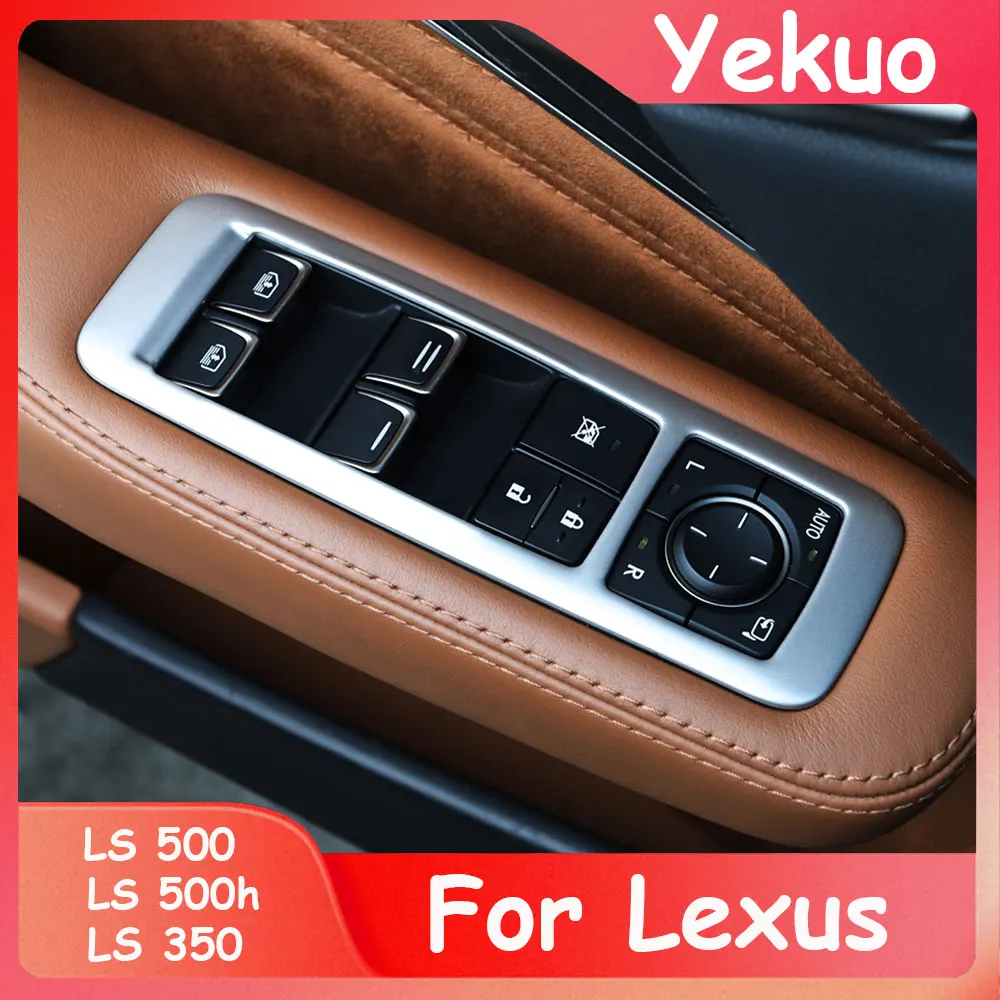 For 2018-2025 Lexus LS500 LS500h LS350 F5 Window Glass Lift Switch Glitter Interior Sticker Modification Accessories