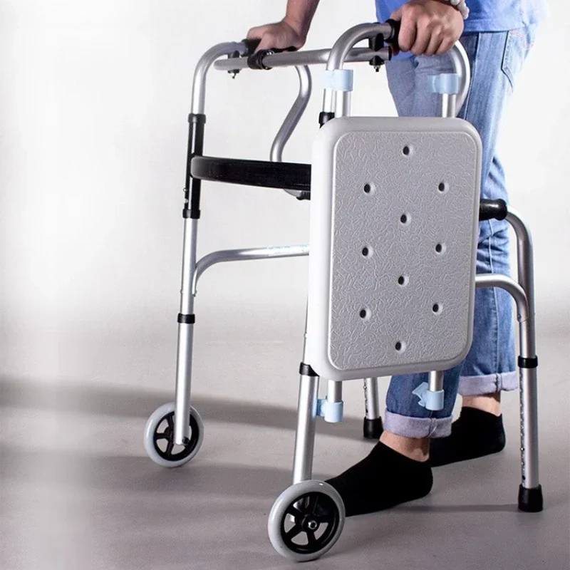 New model Solid walker for the elderly walking aluminum alloy four-legged crutches walking aids elderly walker