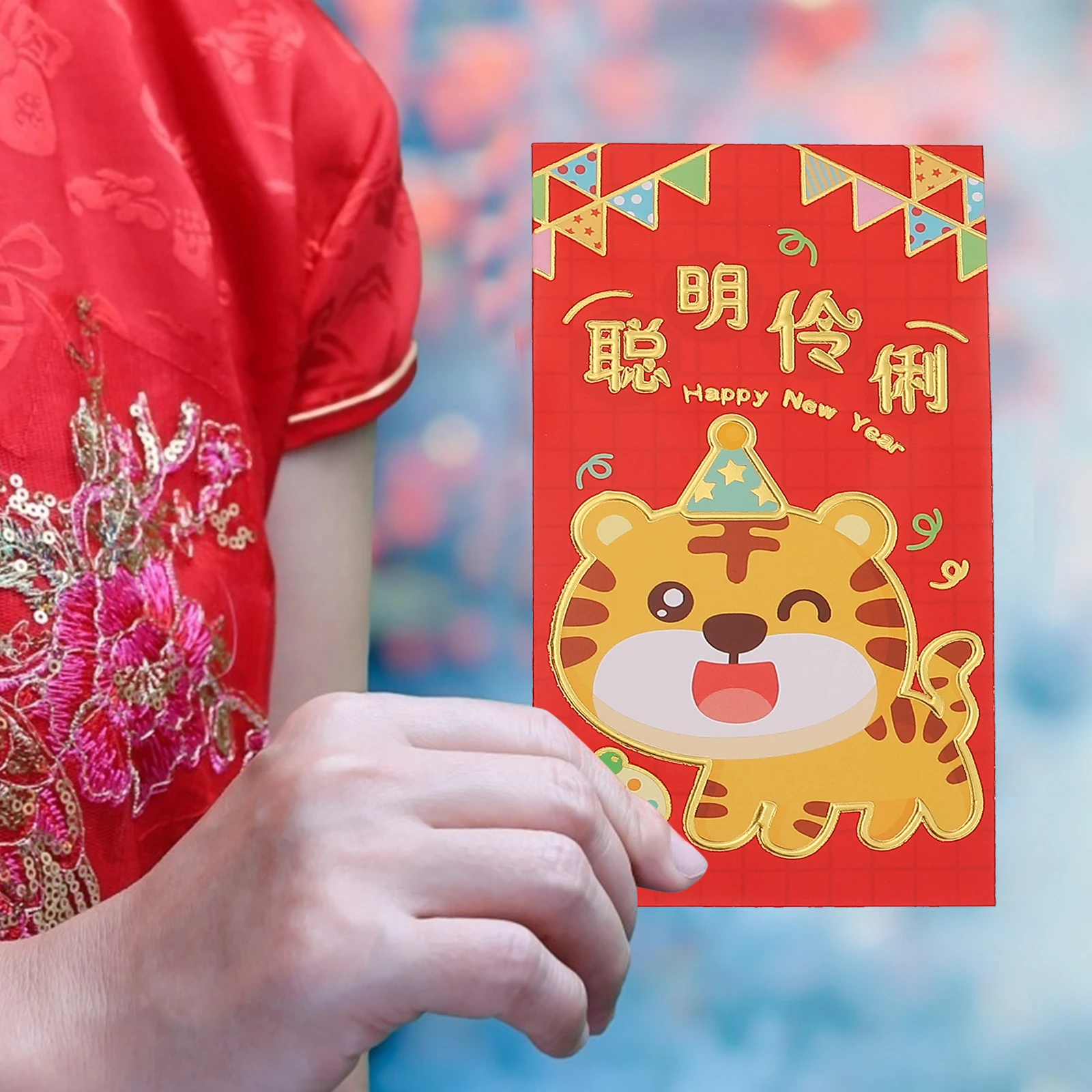 

36pcs Chinese Spring Festival Envelopes Tiger Pattern Festive Money Envelope For Wedding Birthday New Year Celebration