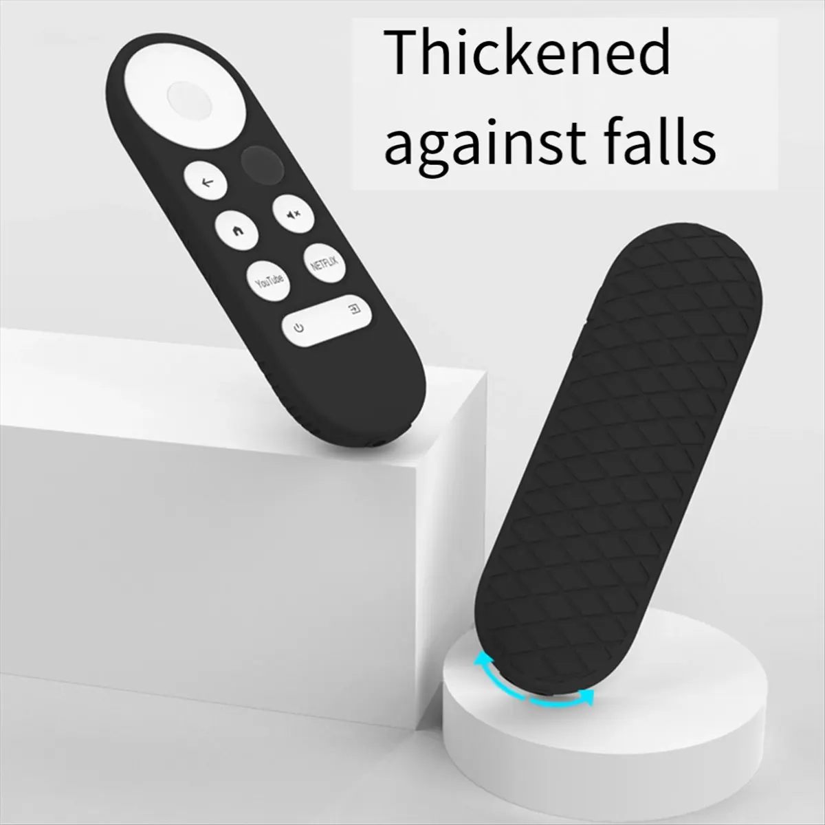 (A23G) Soft Silicone Case for Google Chromecast Remote Control Protective Cover Shell for Google TV 2020 Voice Remote Control B view 3