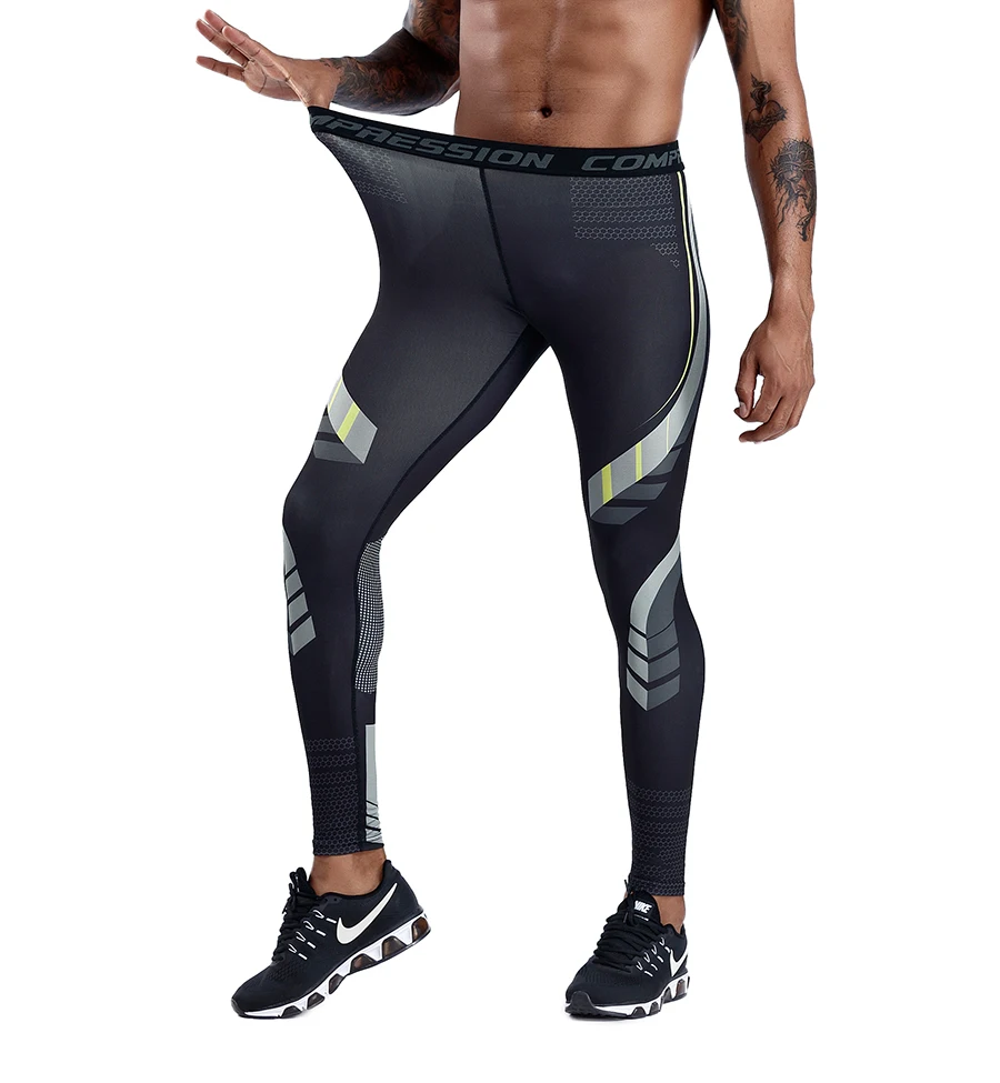 Mens Compression Pants Quick Dry Running Tights Sportswear Fitness Sport Jogging Pants Tights Workout Training Gym Leggings Men