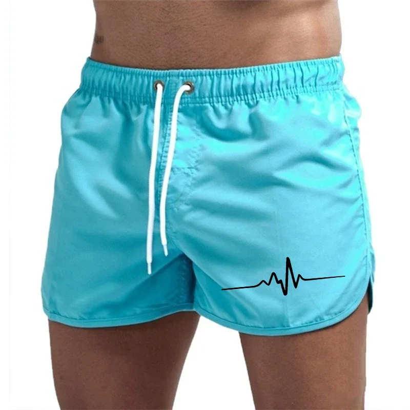 

Hot Sales Men's Shorts Beach Trunks Summer Swim Pants Quick Drying Homme Surf Ventilate Drawstring Fashion Casual Daily Swimming