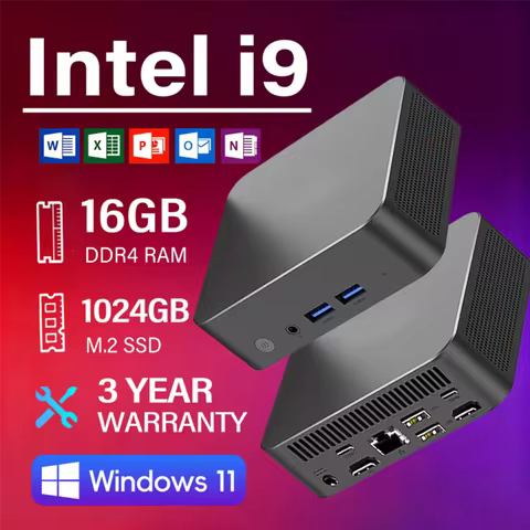 Windows 11 intel i9 MINI PC Intel Core i9 8950HK/Core i3 6100U MINI Host 16GB DDR4 2048GB SSD WIFI 6 BT5.2 Gaming MINI PC