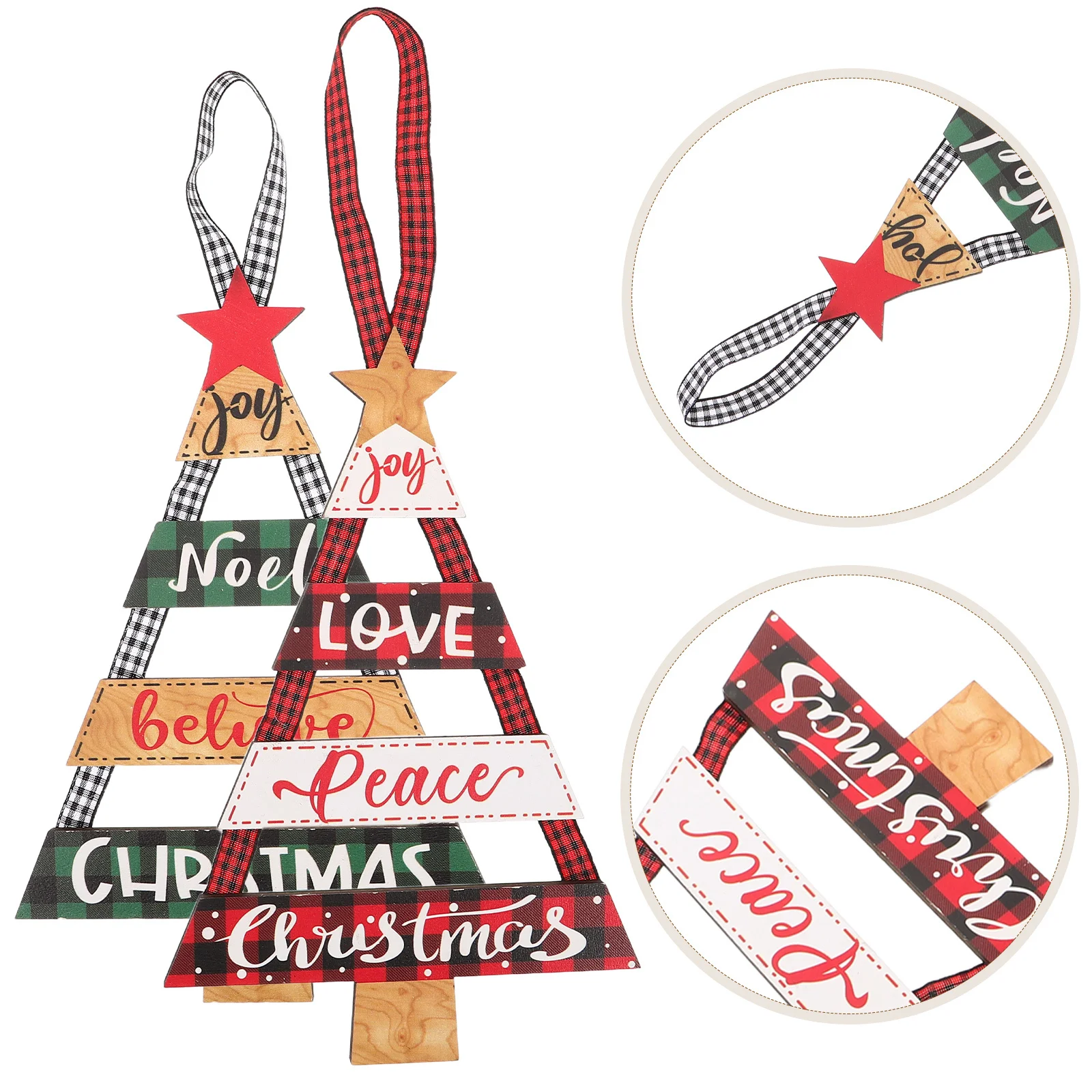 

4Pcs Rustic Christmas Door Hanger Wooden Merry Christmas Sign Farmhouse Wall Hanging Decor for Entryway Porch 7.86x5.11x0.31in