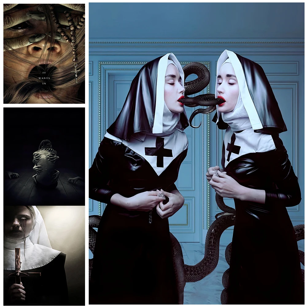 

A Plague Tale,Pray For The Devil Horror Retro Classic Wall Art Canvas Painting Mystic Witch Black Magic Art Poster Print Decor