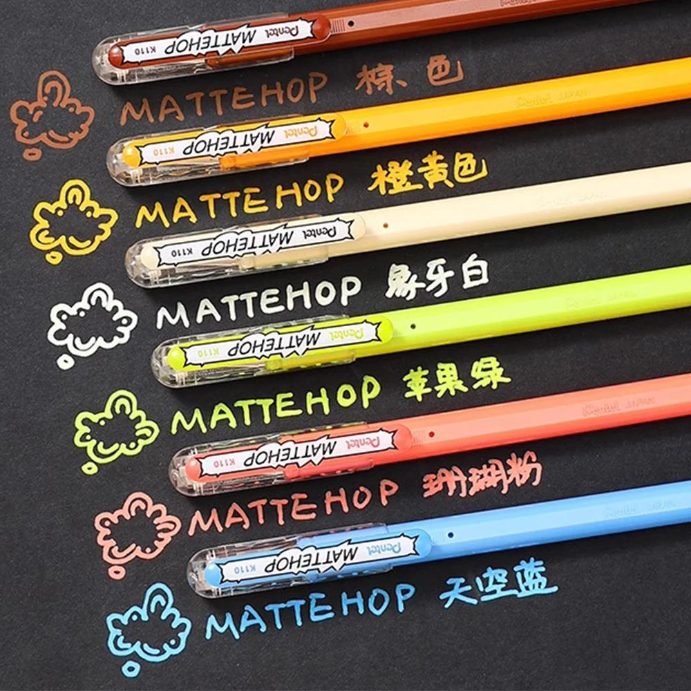 1pcs Japan Pentel Gel Pen Mattehop K110V Bright High Light Pen 1.0mm Painting Children's Acrylic Marker School Office Stationery