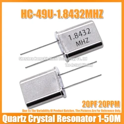 (5PCS) HC-49U 1.8432M 1.8432MHZ DIP-2 Quartz Passive Crystal Resonator 20PF 20PPM HC/49U