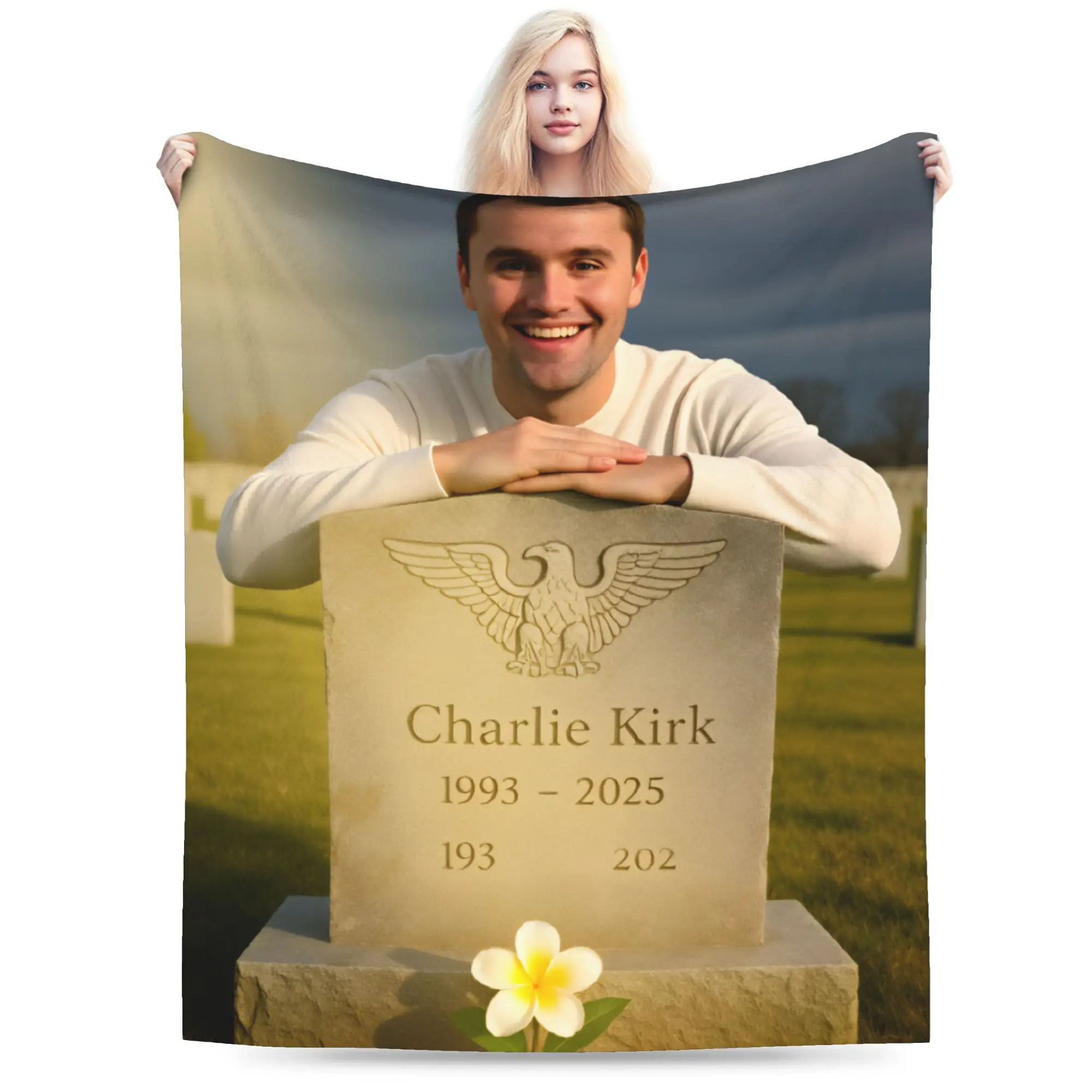 Charlie Kirk Angelic Advocate Met George Floyd Deken Meisjes Flanel Gooi Deken Voor Woonkamer Zachte Kwaliteit Sprei Cadeau