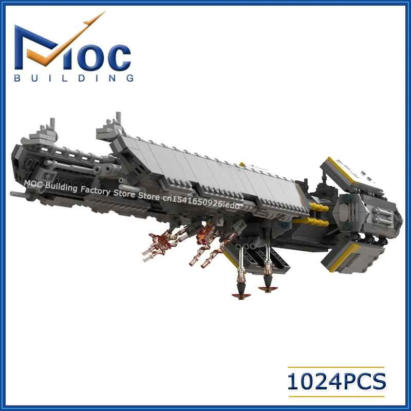 MOC Bausteine Weltraum-Filmserie Super-Kriegsschiff-Modell DIY Zusammenbaubares Kreatives Kampfschiff-Spielzeug Sammlerstück Weihnachtsgeschenke