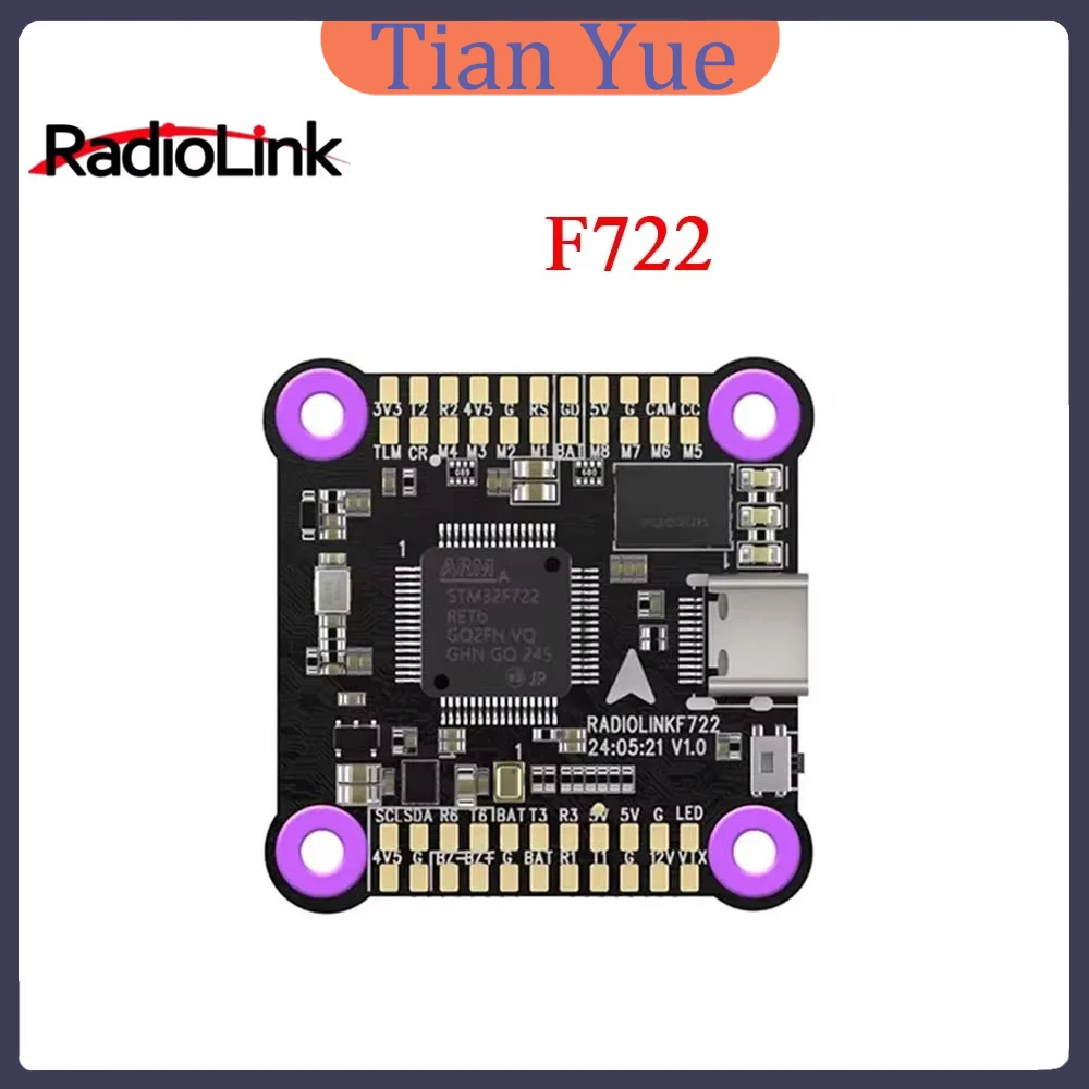 

Полетный контроллер Radiolink F722 Racing с OSD, интегрированным BEC, на базе Betaflight (Open-source), 3-6S для FPV-дронов