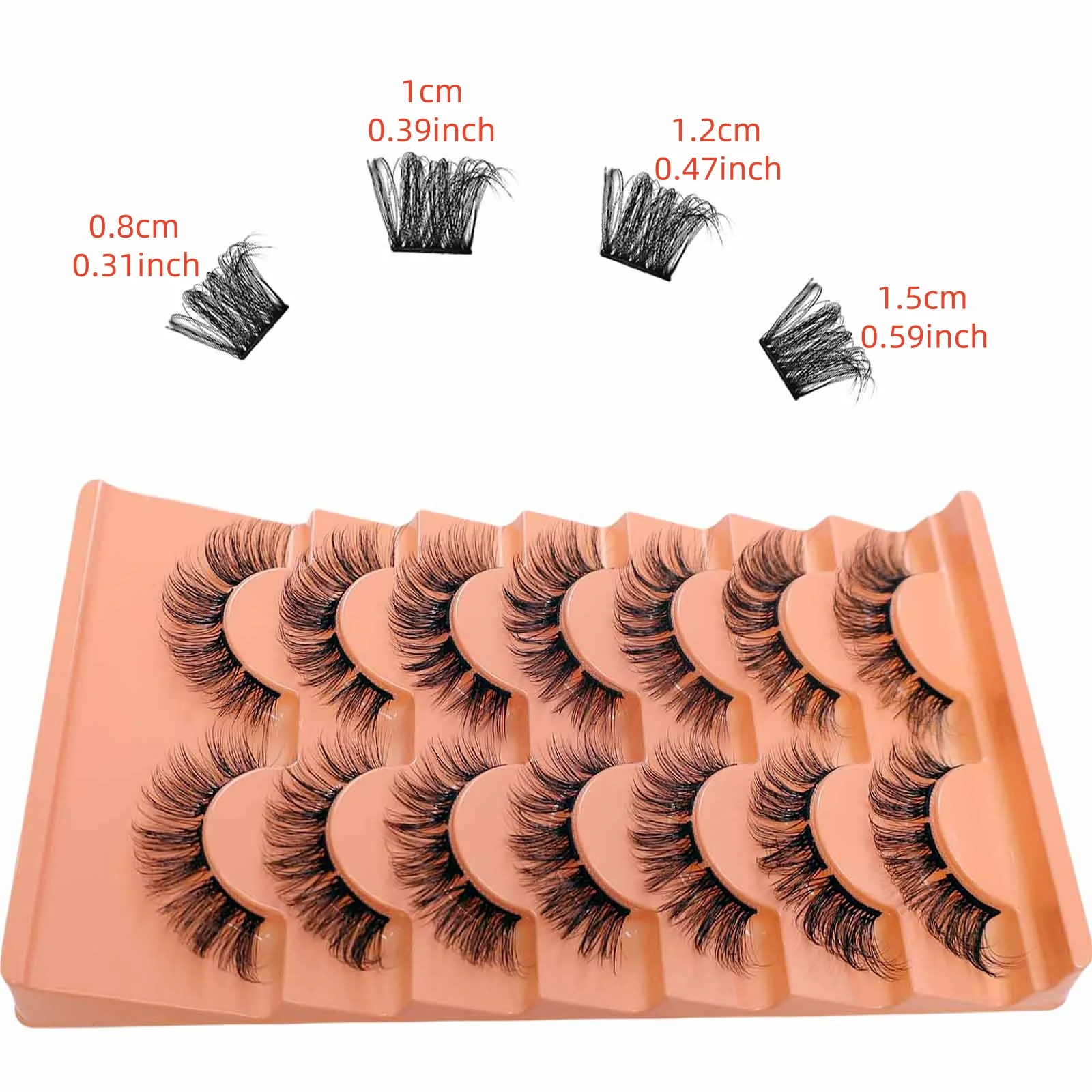 7 par puszystych sztucznych rzęs, 20 mm, gęste, lekkie rzęsy, 8D gęste, podkręcone sztuczne rzęsy