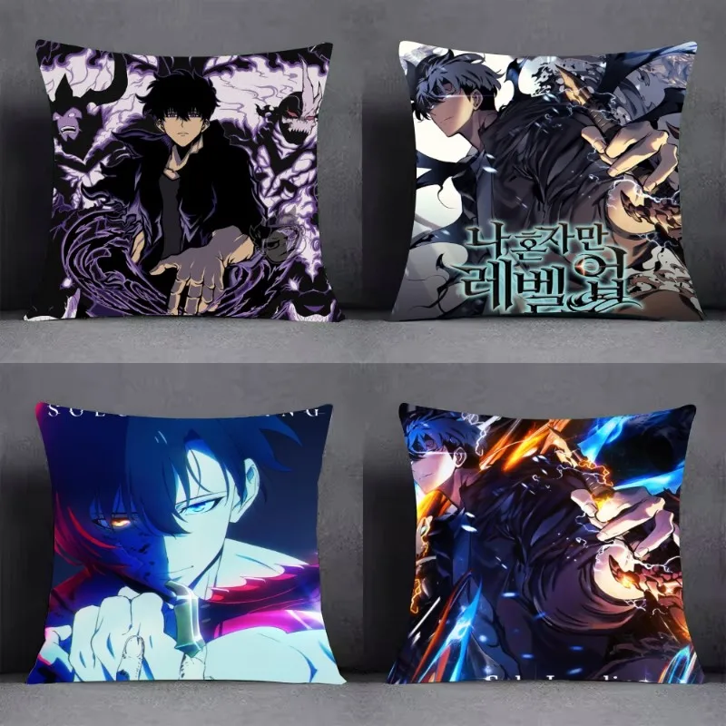 Anime S-Solo L-Leveling Fantasy Fight Pillow Case Pillow Cover Case Square Pillow Case Sofa with Pillow Case for Home Use