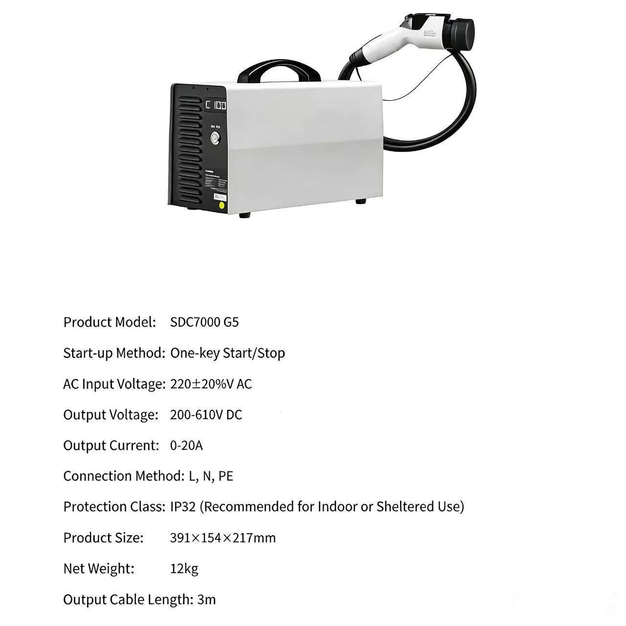 

Hot Sale DC 7KW Mobile Charging Station One-click Start AC 220V 1 Phase GBT Electric Car Charging Station for Quick Port EVs New