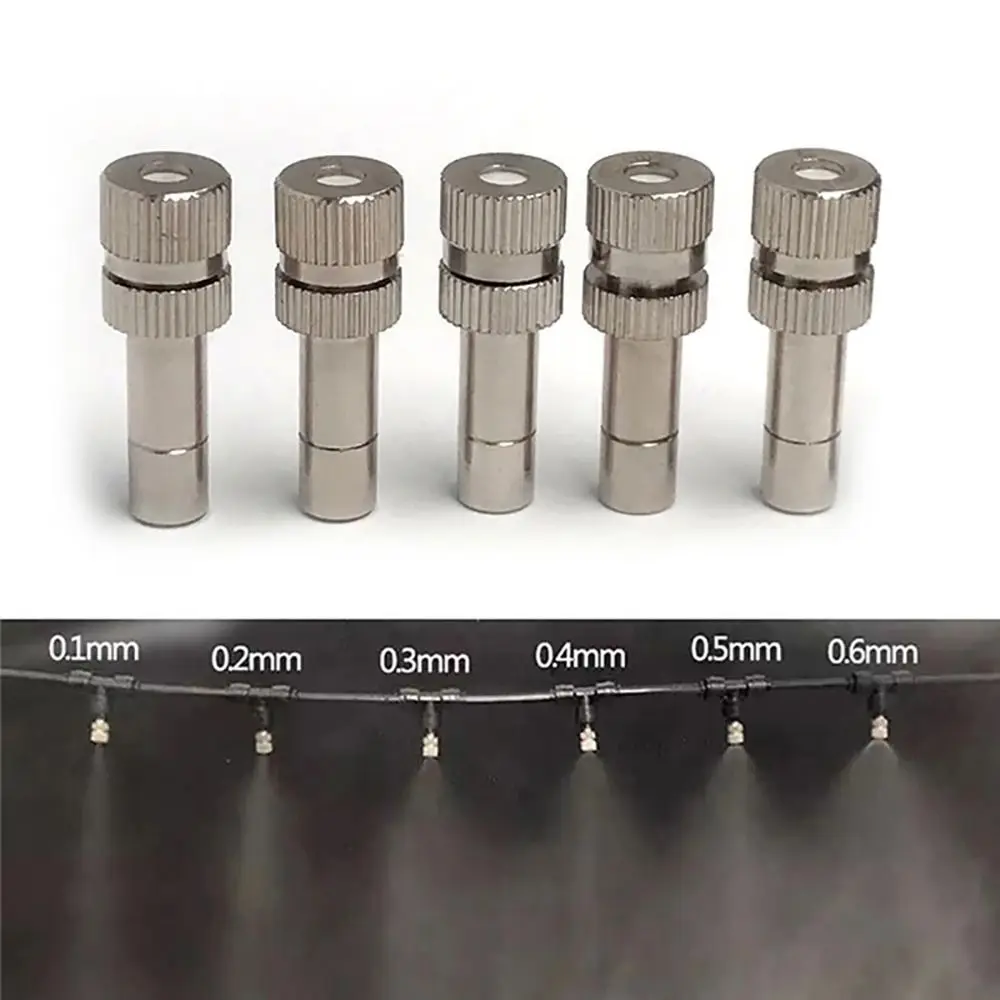 1/5Pcs Quick Pushing Atomizing Misting Nozzle Low Pressure Gardening Irrigation Parts Water Irrigation Sprinkler 0.15-0.8mm 8mm