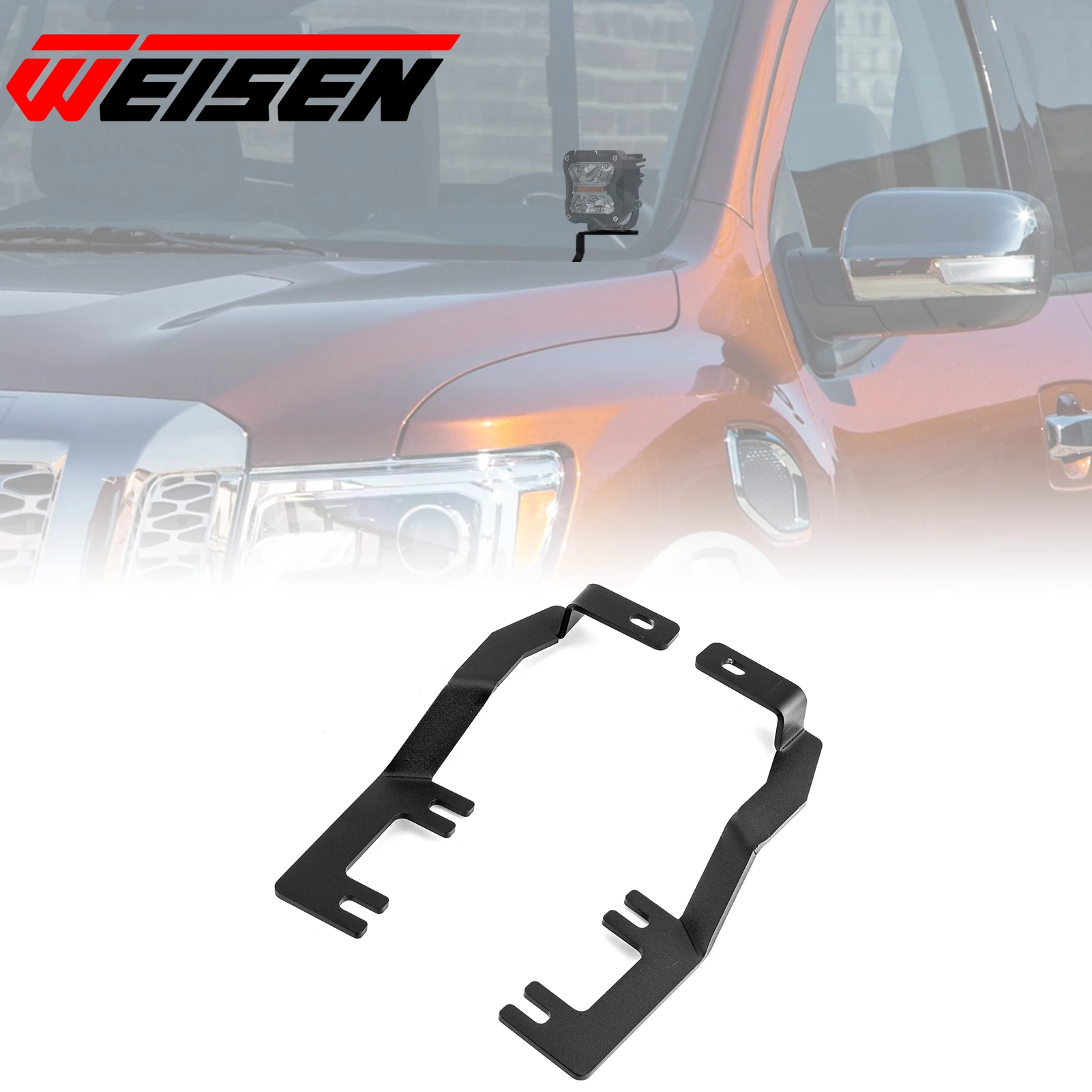 

Hood Hinge LED Bracket / Mount for Auxiliary Off Road LED Pod Light / Work Light for 2016-2019 Nissan Titan Accessories