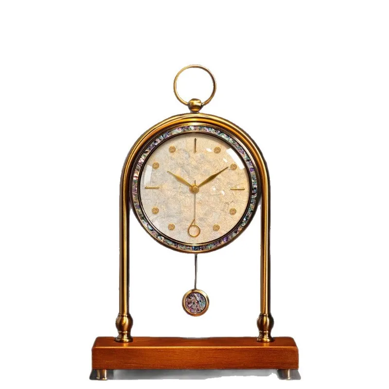 American high-end desk clock, living room pendulum pendulum, desktop clock, light luxury ornament, advanced desktop clock watch