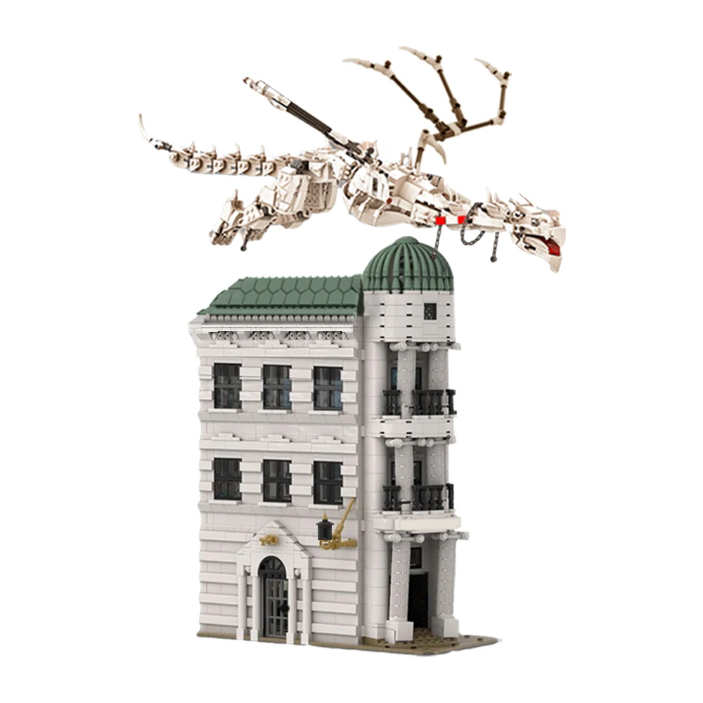 

MOC Movie Architecture House Escape From Magic Bank Building Blocks For Fantasy Harryal Bricks Toys For Children Birthday Gifts