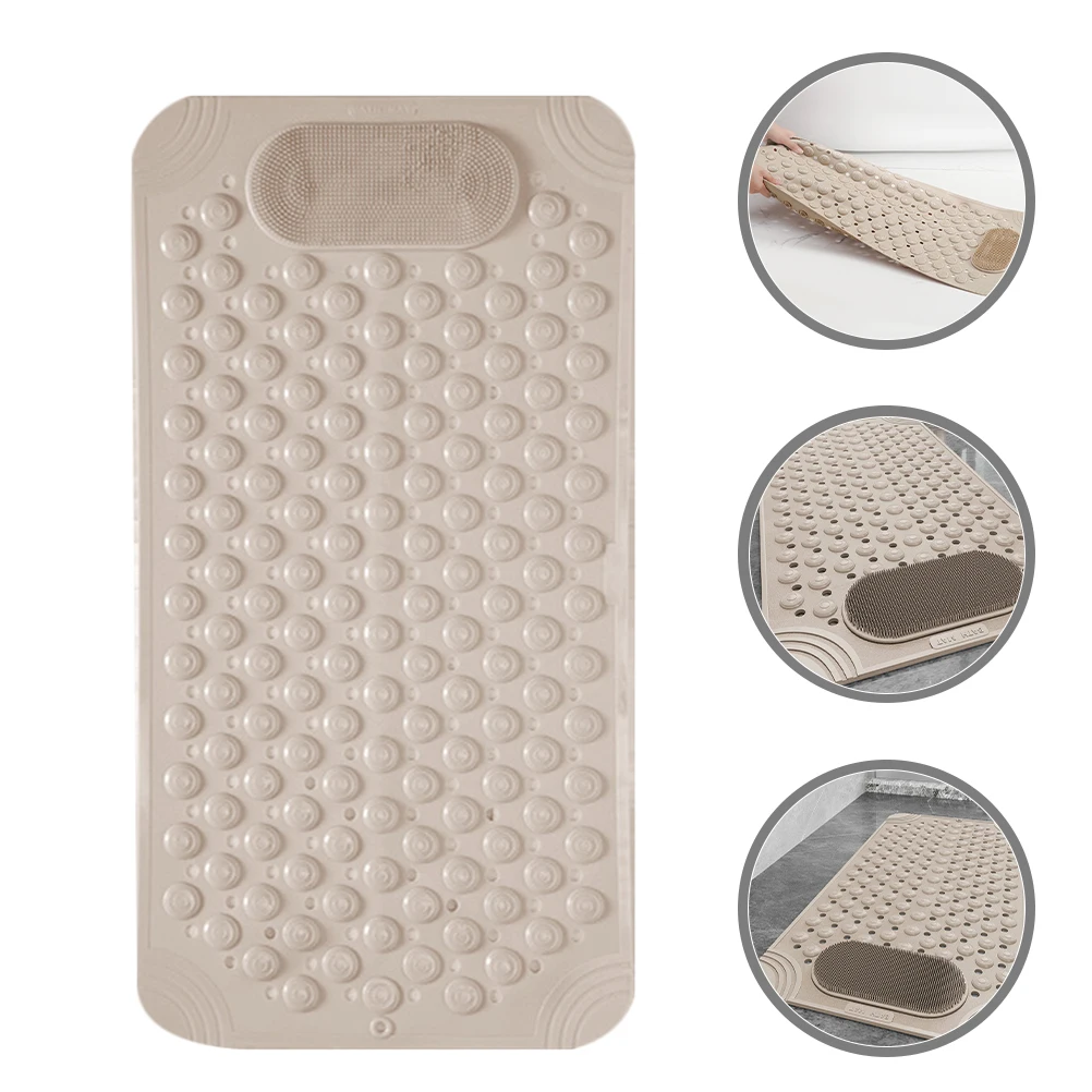 

Anti-Slip Bath Foot Scrubber Massager Pad Exfoliating Mat Shower Floor Wall Mounted Back Scrubber With Suction Cups