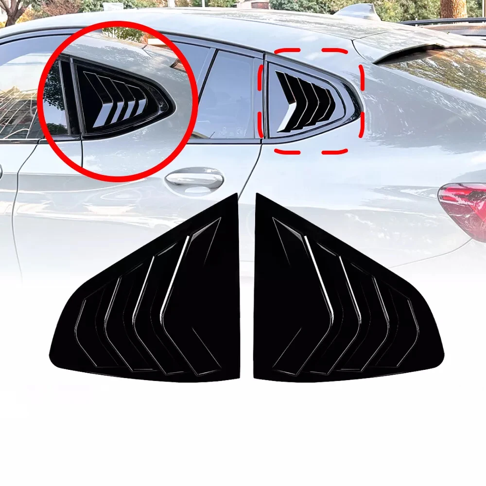 

2X For BMW X4 G02 2018-2024 Rear Side Window Louver Cover Scoop Shades Rear Sunshade Air Vent Shutter Cover Sticker