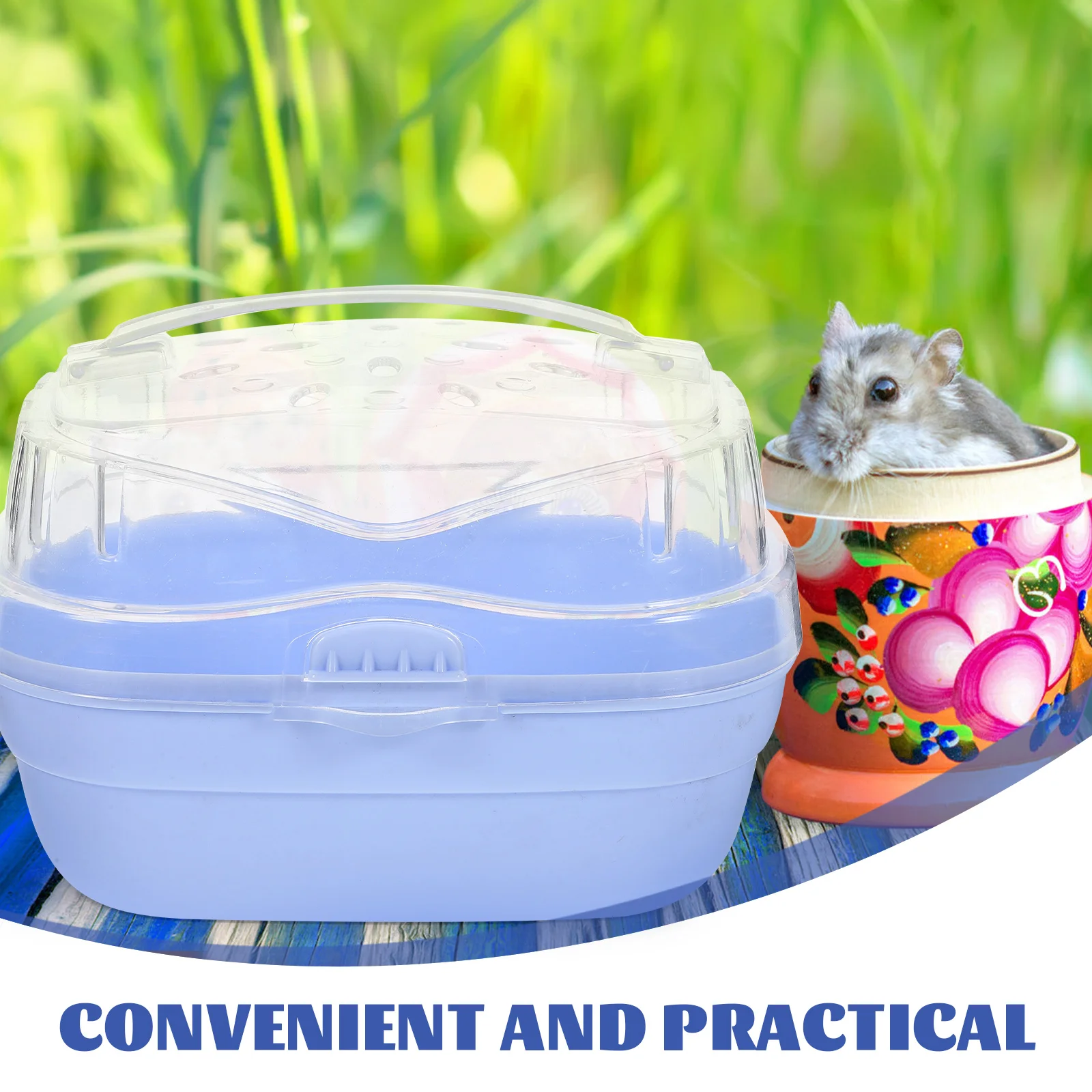 

Portable Pet Cage Hand Carry Shoulder Strap Ventilated Travel Box Buckle Lock For Hamster Guinea Pig Chinchilla Small Animal