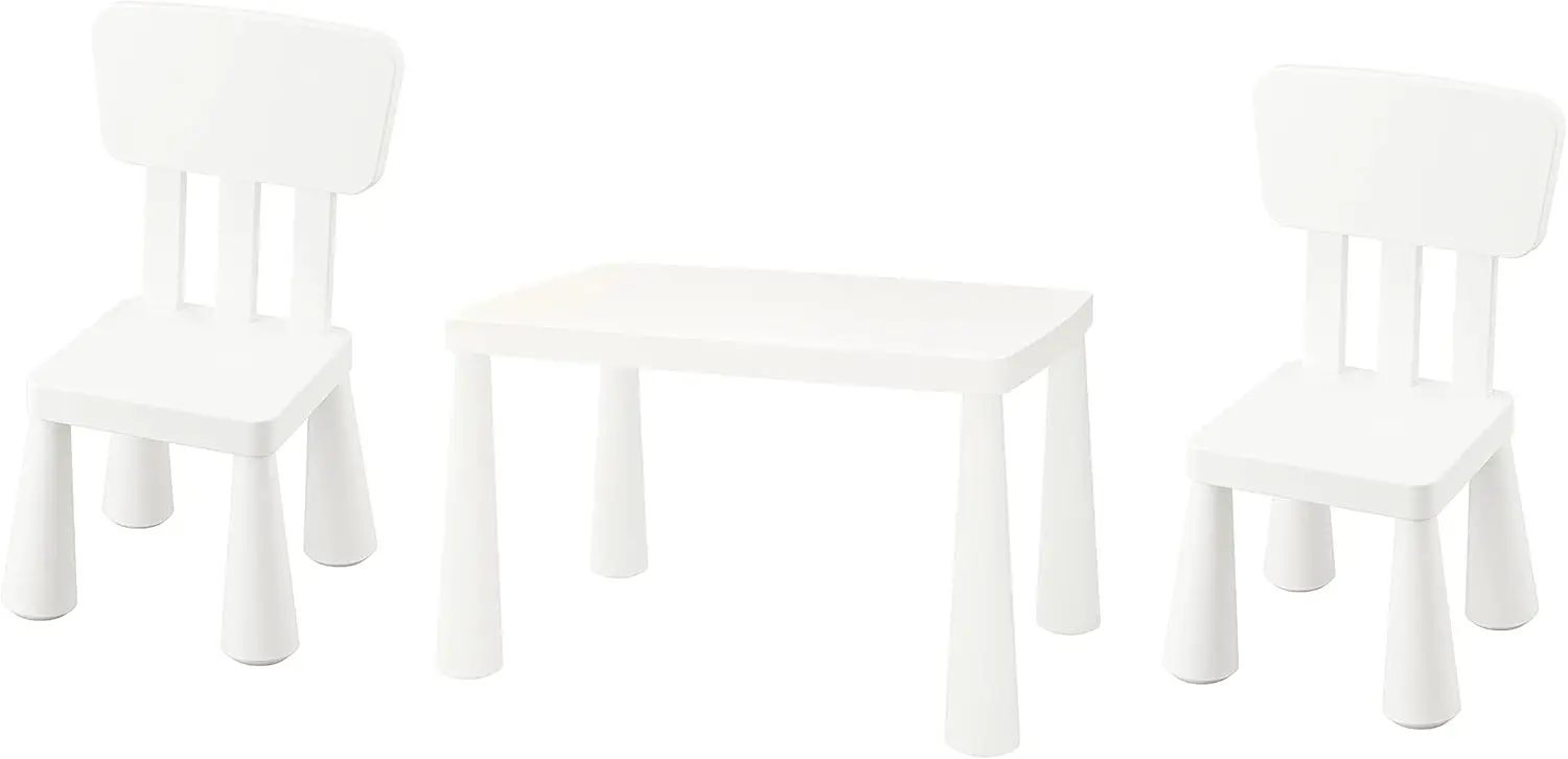 Mammut Children'S Table, In/Outdoor With 2 Chairs [White]